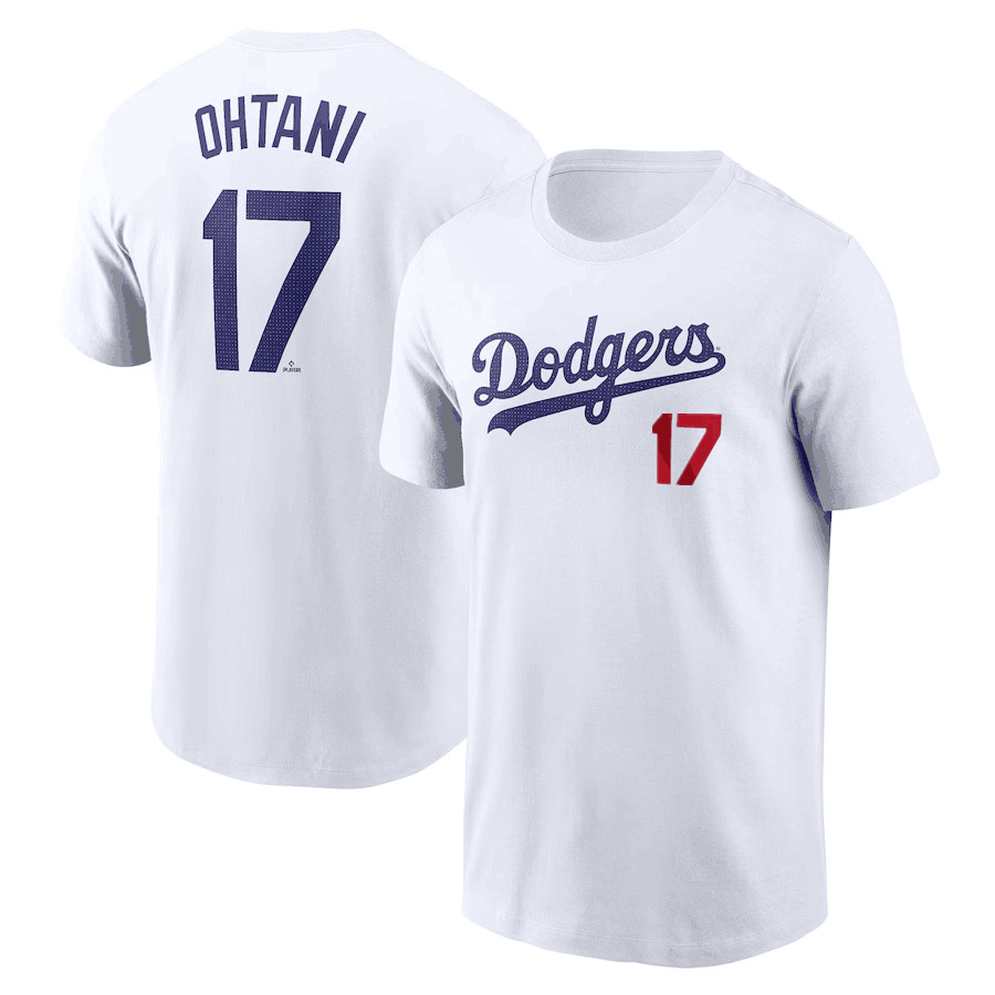 【精選現貨】美職棒 Dodgers 洛杉磯道奇隊 Ohtani 大谷翔平 帶號純棉短袖T恤