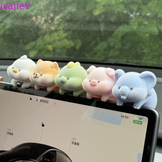 IVANES01電腦顯示器裝飾,植絨貓熊狗螢幕動物模型,桌上擺飾大象卡通片中控臺娃娃航海家