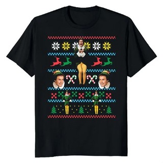 Buddy Elf 醜陋的聖誕新奇 T 男士 T 恤原宿街頭服飾 T 恤
