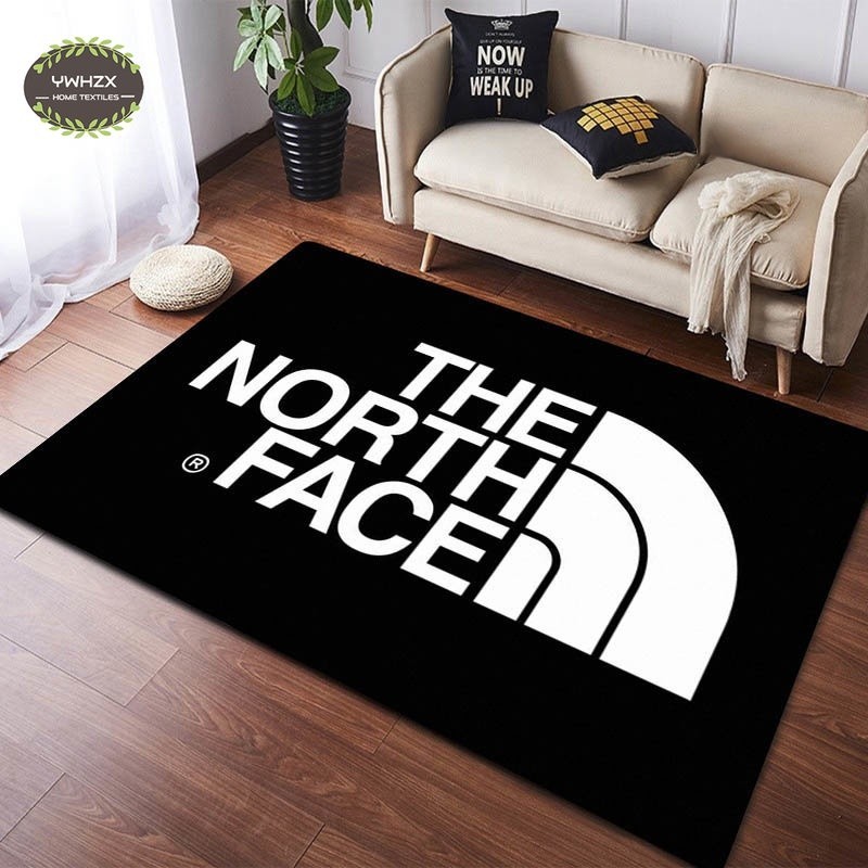 家用防滑 The North Face印花地毯裝飾臥室客廳柔軟吸水耐髒地墊