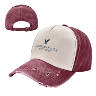 新款 American Eagle Outfitters (4) 牛仔撞色水洗帽 成人牛仔帽子老帽 100%棉彎簷遮陽