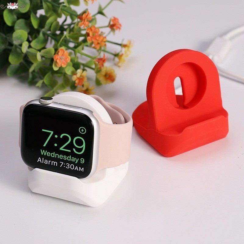 矽膠蘋果手錶支架 適用 apple watch 蘋果手錶 iwatch 充電底座 收納充電線 1-9代/SE通用