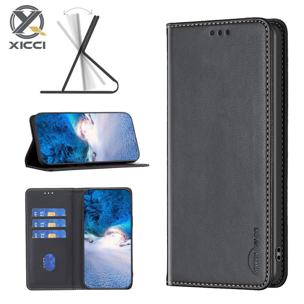 XIAOMI Xicci 豪華皮革翻蓋手機殼適用於小米 Redmi Note 13 5G/Note 13Pro 5G/N