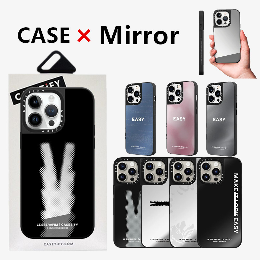 Casetifg Brand LE SSERAFIM EASY 高品質鏡面手機殼帶盒適用於 iPhone 15 11 1