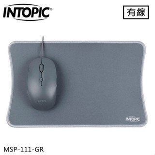 INTOPIC 廣鼎 飛碟光學有線滑鼠鼠墊組 灰 (MSP-111)原價315(省66)