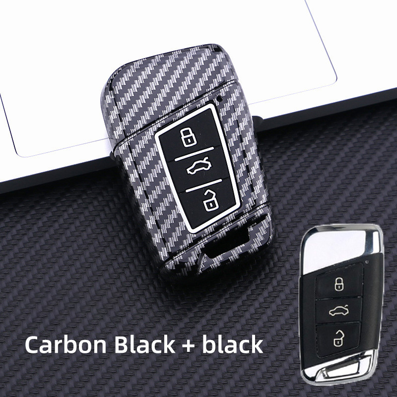 VOLKSWAGEN Abs 碳纖維汽車鑰匙套蓋扣適用於大眾大眾途觀 MK2 邁騰帕薩特 B8 CC 適用於斯柯達精湛