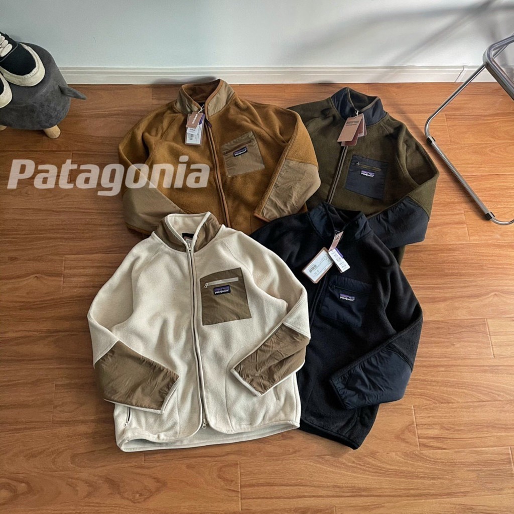 LPQD Patagonia  P-6 logo Better搖粒絨拼撞色工裝拉鍊外套夾克34110