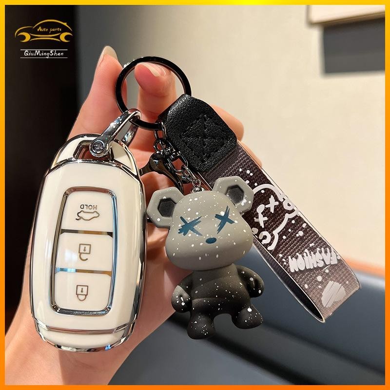 現代汽車鑰匙套 hyundai鑰匙包 Santafe ix35 ix25 sport tucson L 車鑰匙殼扣