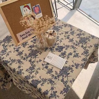 桌布 法式複古野玫瑰餐布 茶幾布 臺布蓋巾 桌墊 野餐布 背景布 棉麻布 房間裝飾 防塵布餐 廳咖啡廳餐桌罩