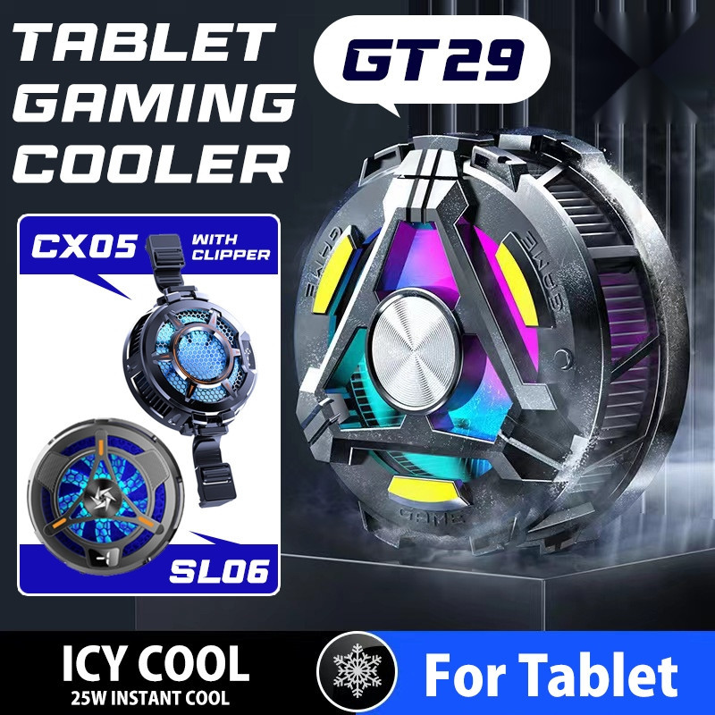 Gt29 SL06 CX05 平板電腦散熱器 30W 強力散熱風扇磁性半導體散熱器 RGB 照明溫度顯示