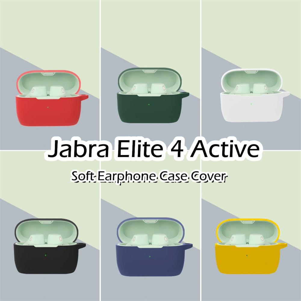 現貨! 適用於 Jabra Elite 4 Active Case 純色系列軟矽膠耳機套外殼保護套