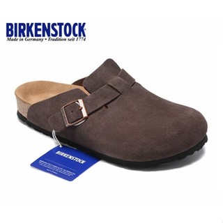 Birkenstock 包頭軟木拖鞋男女同款時尚絨面半包鞋Boston系列