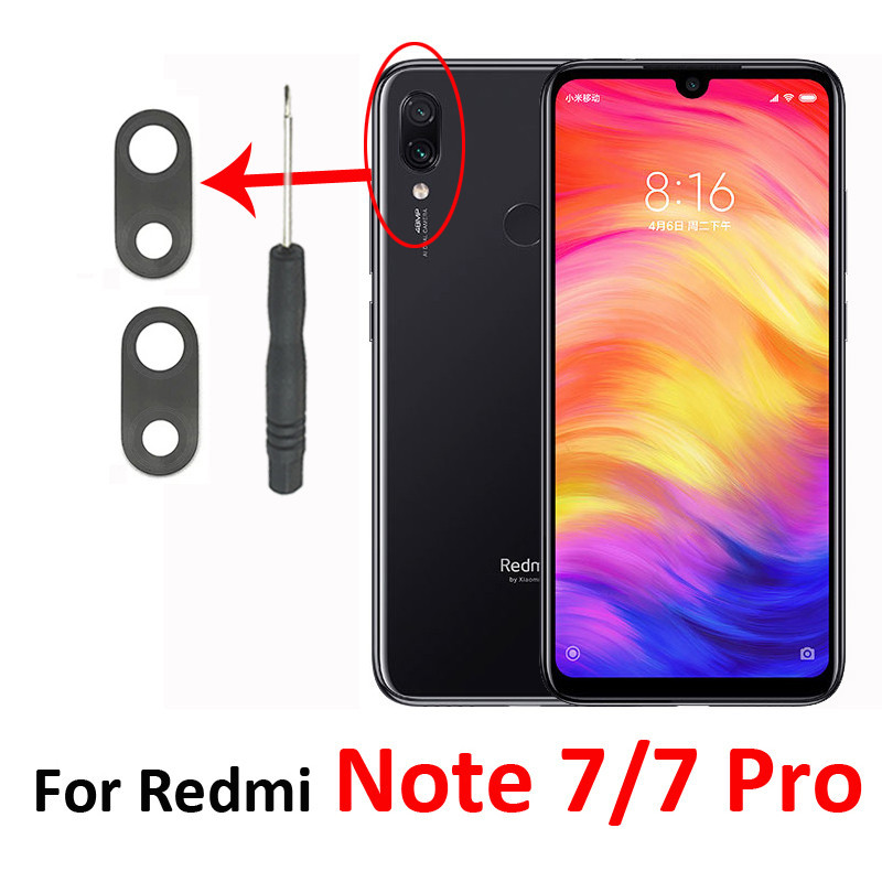 REDMI XIAOMI 適用於小米 Note 7 Pro 手機外殼框架的新後置攝像頭玻璃鏡頭適用於小米 Note 7