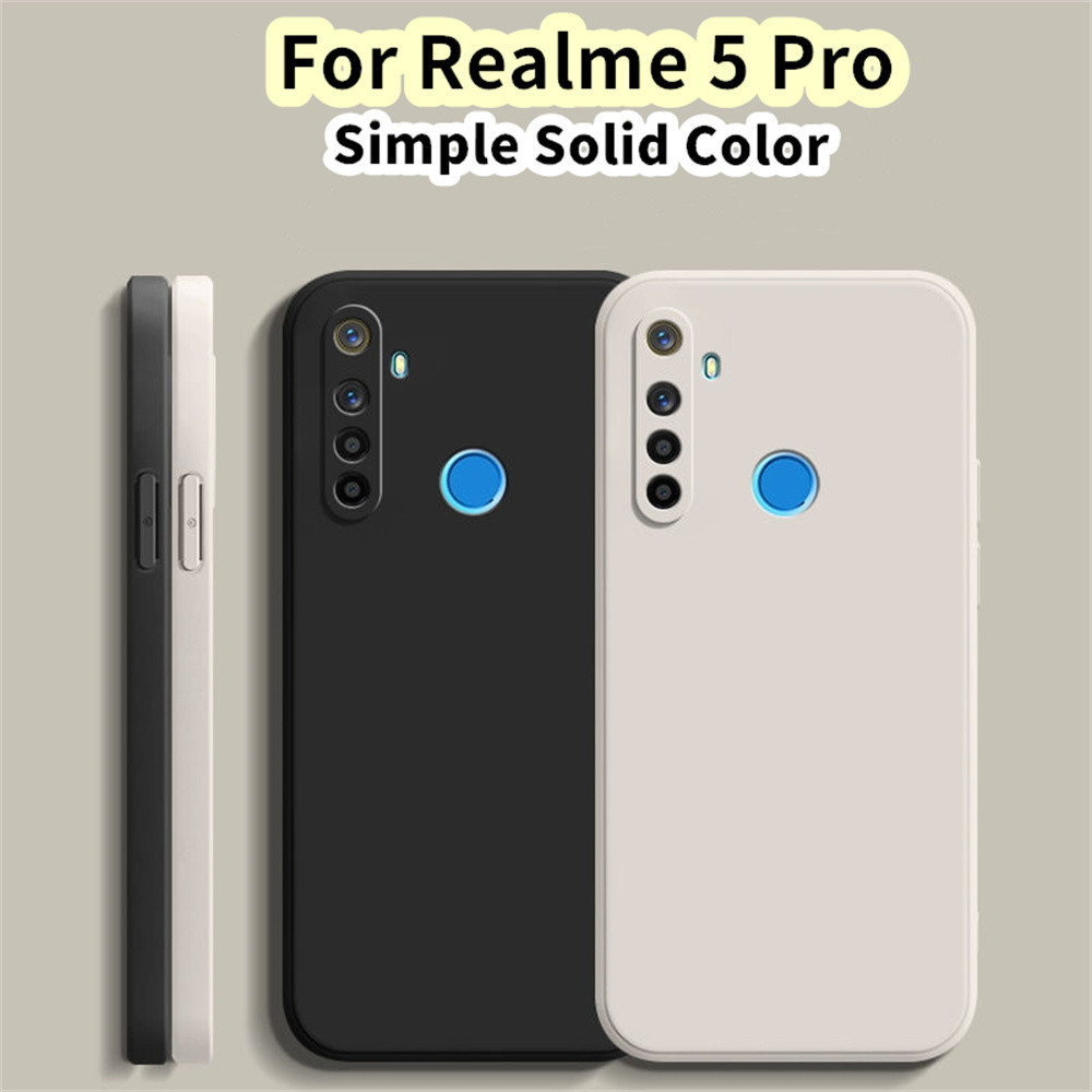 【Case Home】適用於 Realme 5 Pro 矽膠全保護殼防污簡約純色手機殼保護套