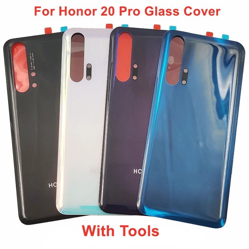 適用於華為 Honor 20 Pro 電池玻璃蓋 Honor 20 Pro 硬後門後殼面板外殼 + 原裝膠粘劑