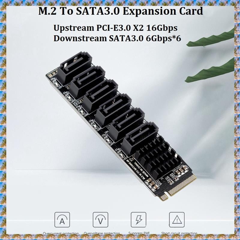 (W O D 2Sets M.2 NVME 轉 SATA3.0 M.2 MKEY PCI-E 轉接卡 PCIE 轉 SA