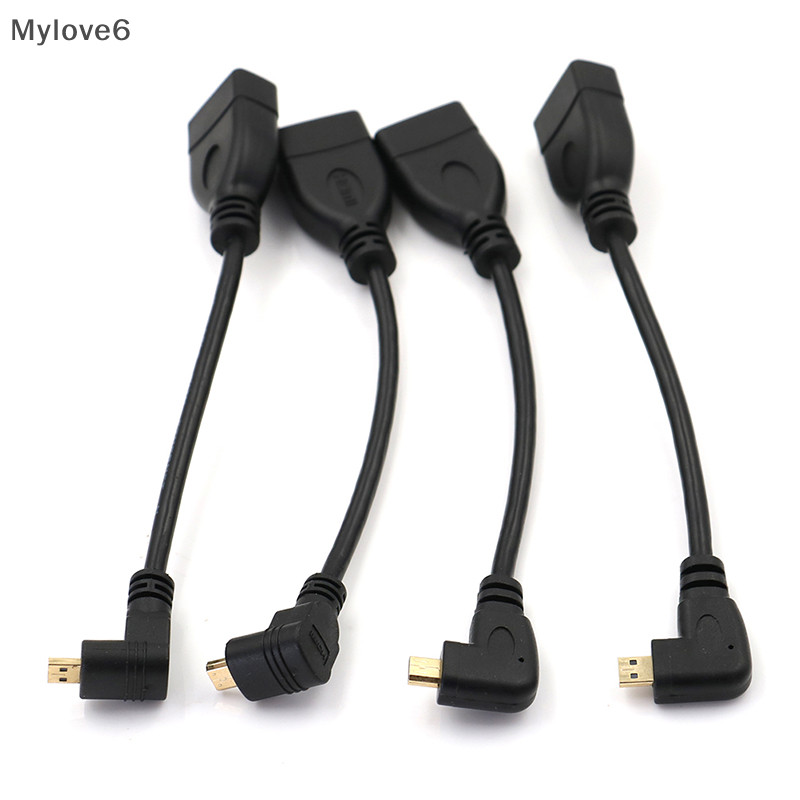 Mylov Micro HDMI 公頭轉 HDMI 母頭轉換器適配器電纜向上向下右左角 TW