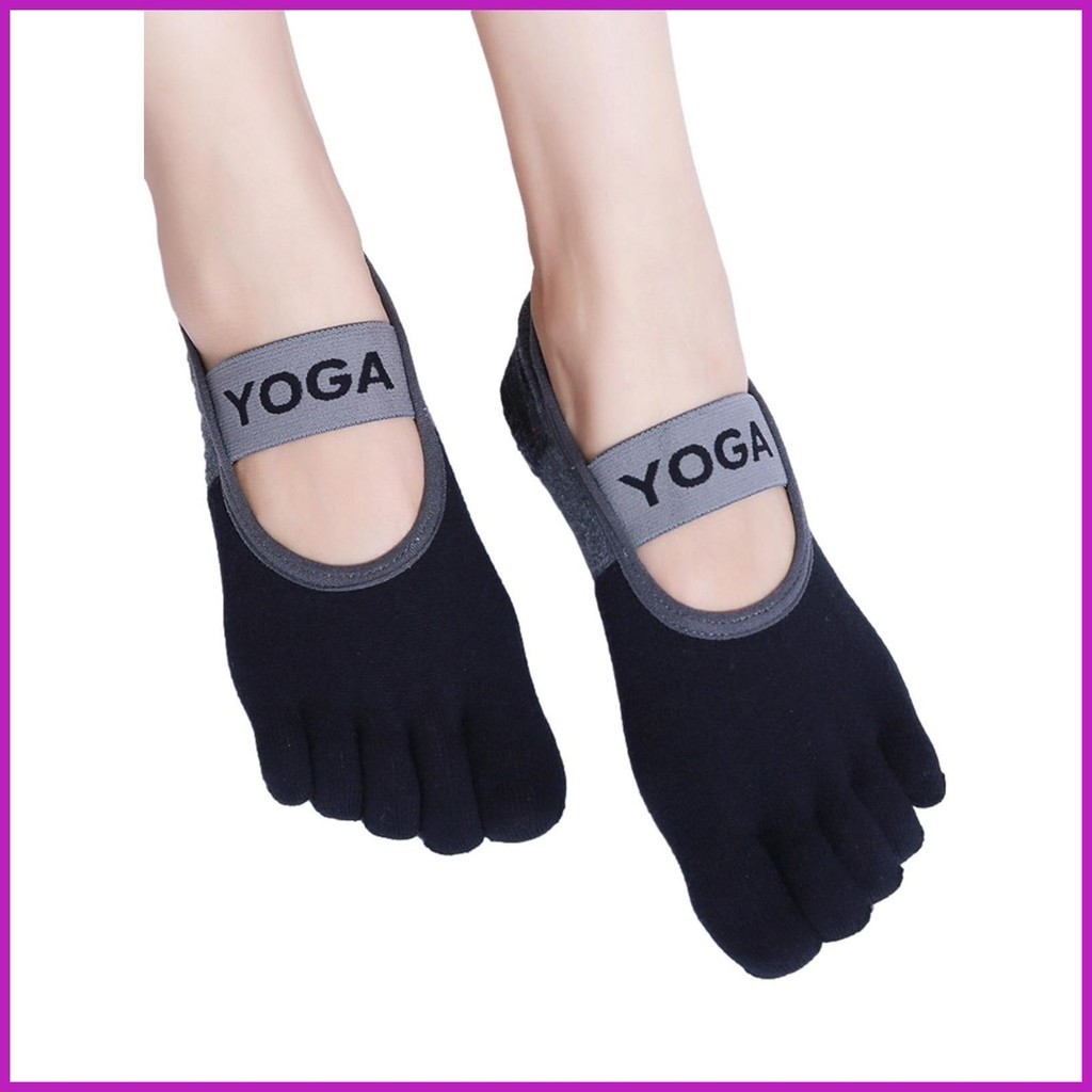 五指襪瑜伽襪帶握把防滑無顯示腳趾襪健身瑜伽普拉提腳趾襪跑步腳趾 hsgdytw
