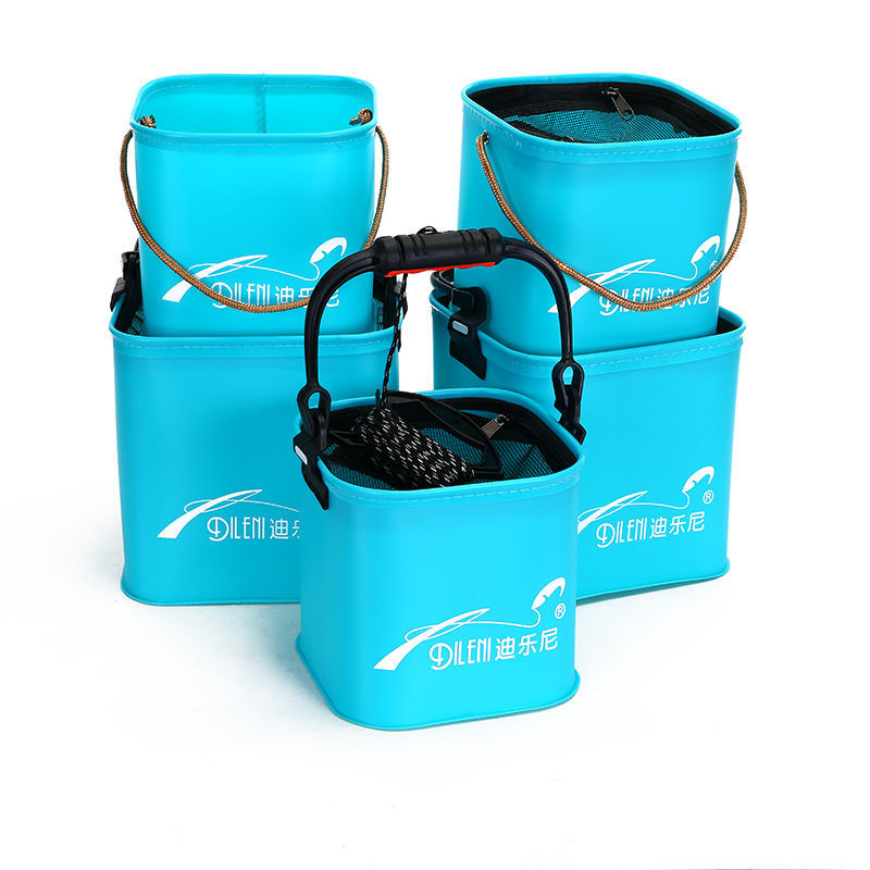 【899+】迪樂尼新款加厚EVA打水桶 帶繩可摺疊提水桶 釣魚桶魚箱活魚桶 漁具
