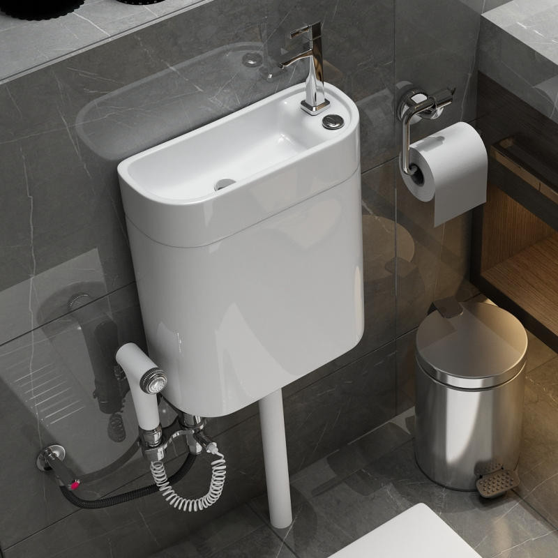 廁所馬桶蹲便器 節能衛生間沖水箱  家用陶瓷抽水掛牆式  加厚水箱蹲坑