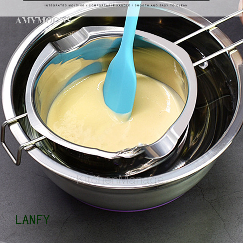 Lanfy 不銹鋼通用 400ML 蠟燭製作套件熔爐融化碗用於巧克力黃油糖果奶酪焦糖、肥皂和蠟製作