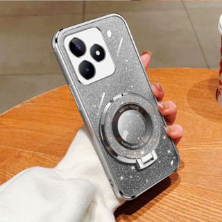 適用於 Realme Note 50 手機殼防震電鍍 TPU 手機殼適用於 Realme Note50 支架手機殼後蓋