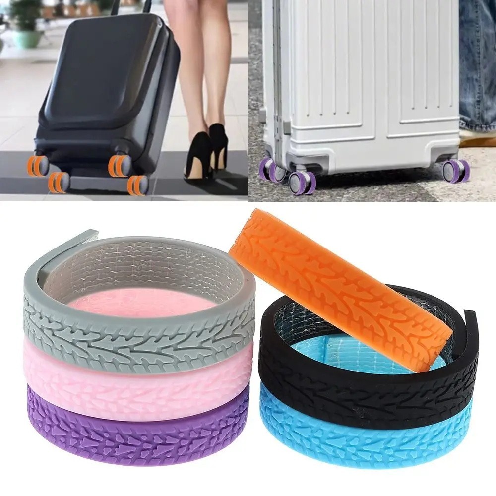 4 件裝行李輪保護套 - 矽膠輪腳輪保護套 - 拉桿箱腳輪套 - 降噪、防滑 - 護罩配件 - 帶靜音輪