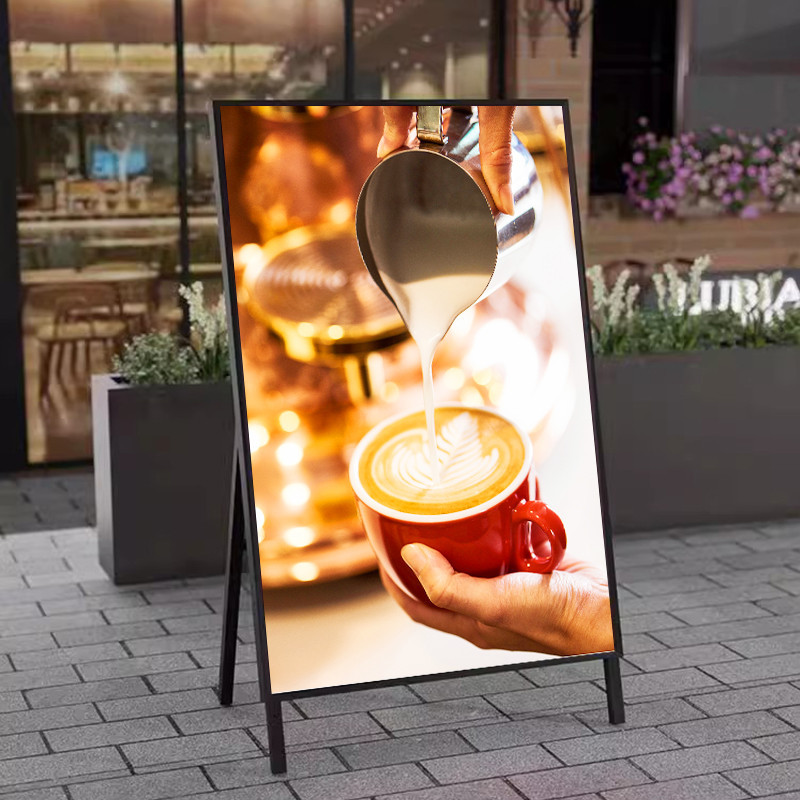 【客製化】【落地招牌】LED 超薄 抽畫式 燈箱 可移動 落地 發光 廣告牌 咖啡店 奶茶店 招牌 訂製