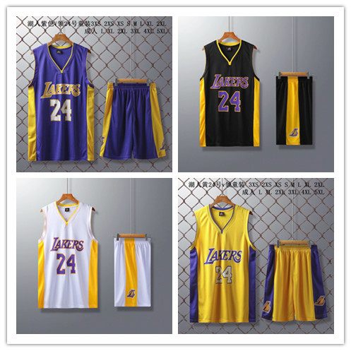 湖人隊24號Kobe籃球服套裝 球衣 背心+短褲 休閒服 訓練服