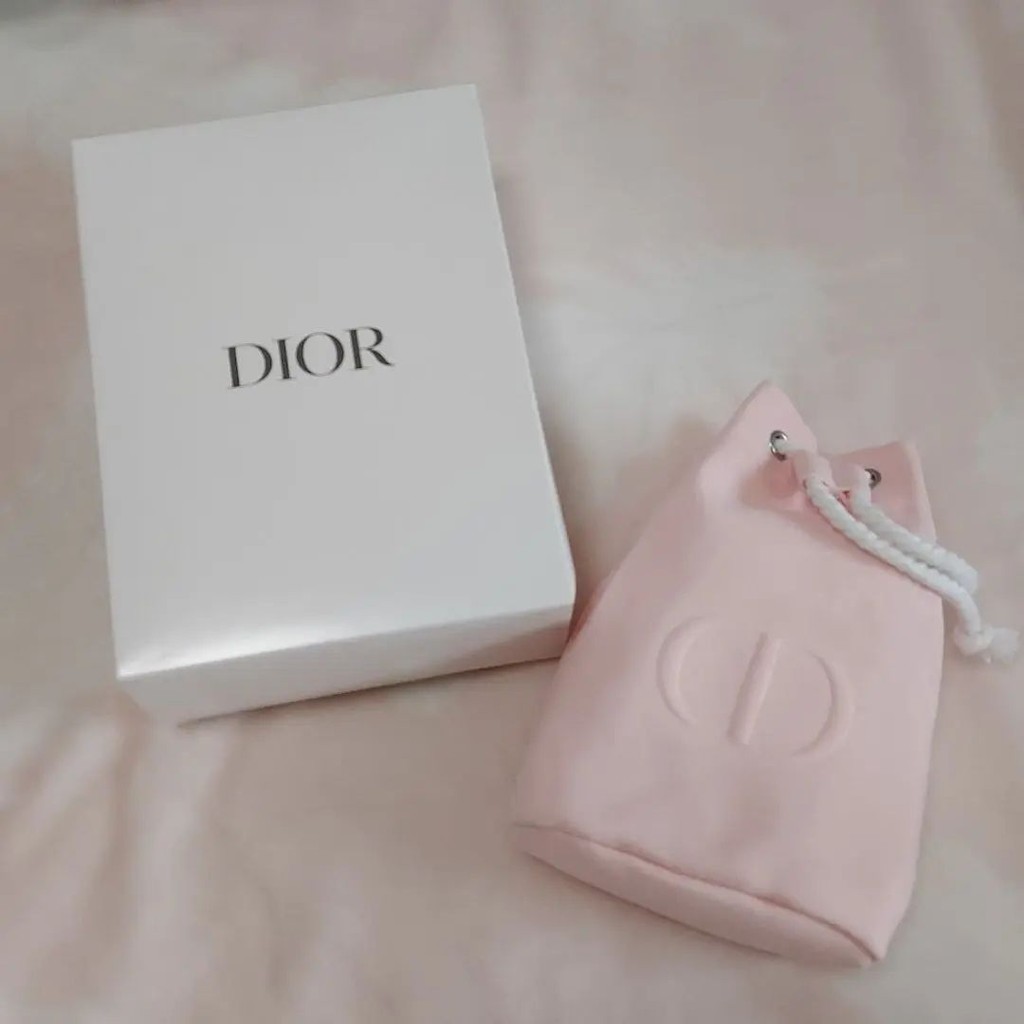 近全新 Dior 迪奧 小包包 束口包 粉紅色 日本直送 二手