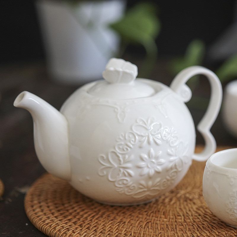 歐式浮鵰陶瓷功夫茶具套裝傢用下午茶泡茶茶壺茶杯整套組閤花茶壺