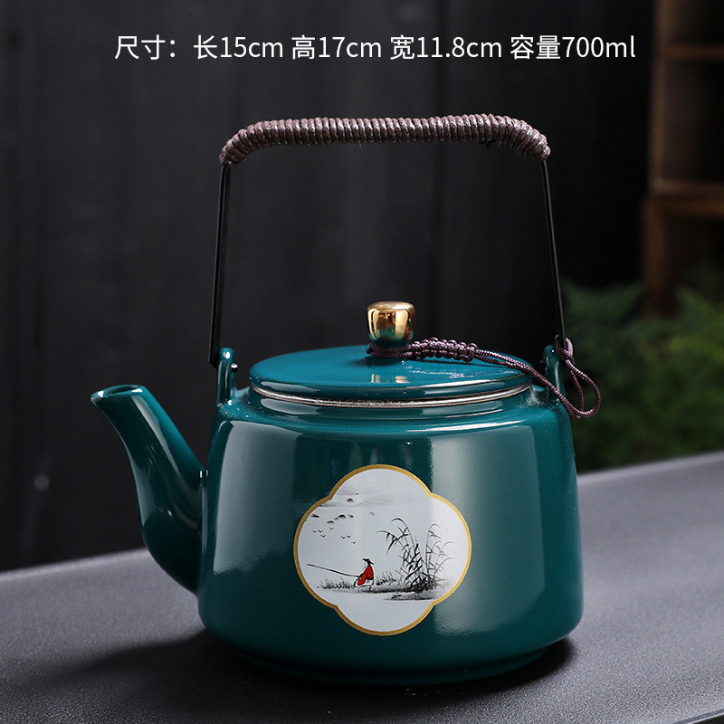 中式家用陶瓷茶壺古韻提樑壺功夫大號容量茶壺泡茶器帶濾網