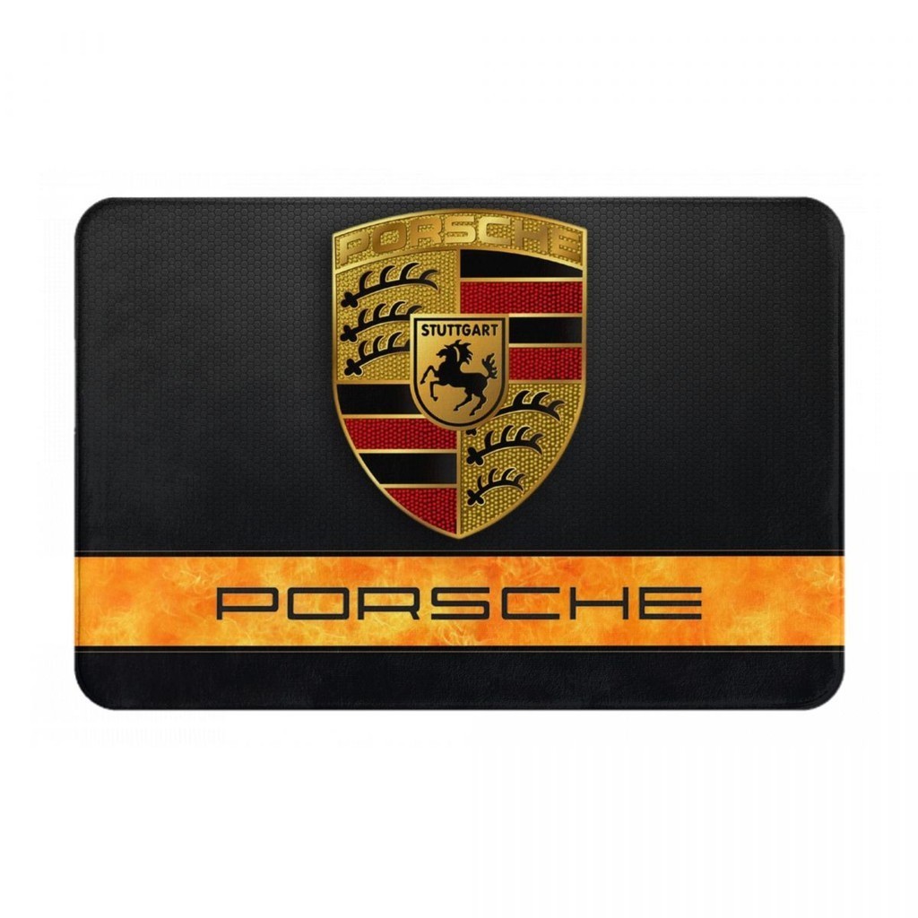 Porsche (2) 浴室防滑地墊 廁所衛生間腳墊 門口吸水速乾進門地毯 洗手間墊 法蘭絨防滑地墊16x24in 現貨