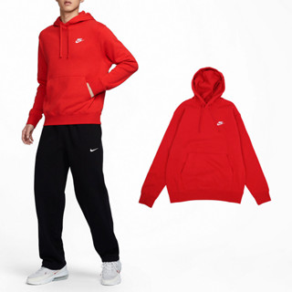 Nike 長袖 NSW Club 男款 紅 帽T 連帽上衣 刺繡 基本款【ACS】 BV2655-657