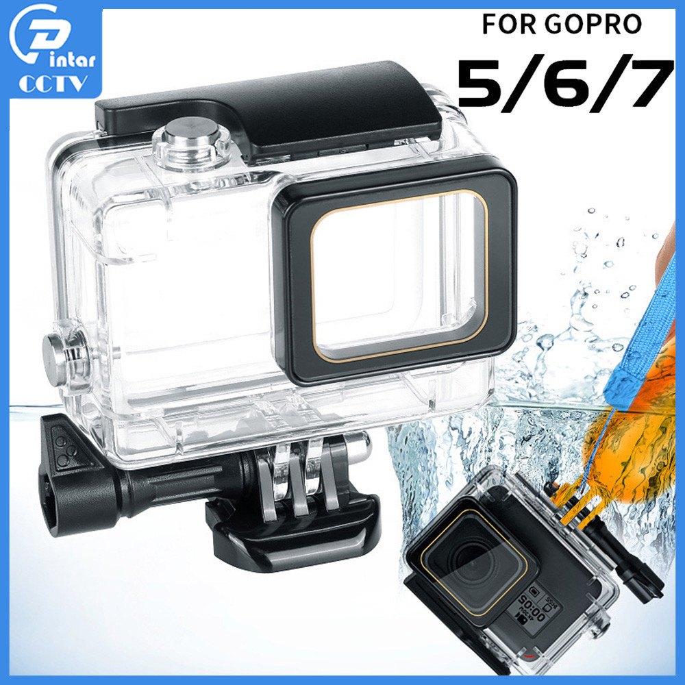 適用於 Go Pro GoPro 7 6 5 Hero 黑色保護蓋安裝運動相機配件的 60m 防水外殼