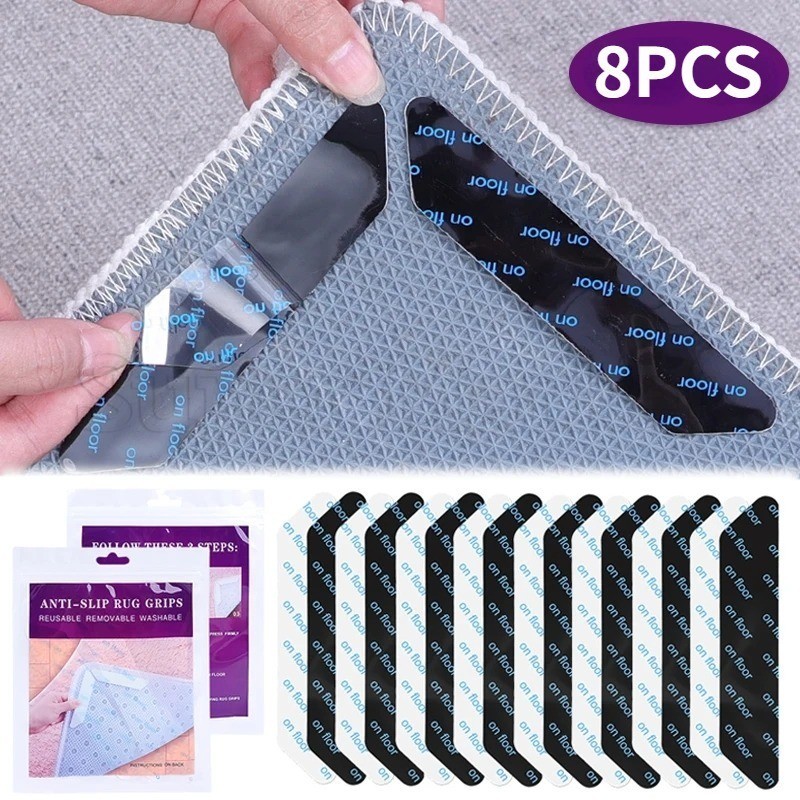 [精選] 腳墊固定膠帶 - 防滑地毯墊 - 自粘地板貼紙 - 環保 PU - 防捲曲 - 抓手角墊貼片 - 用於寵物運動