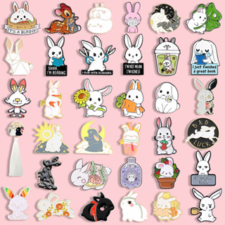 2024 新款復活節兔子琺瑯胸針可愛動物背包徽章節日禮物送給朋友珠寶服裝配飾