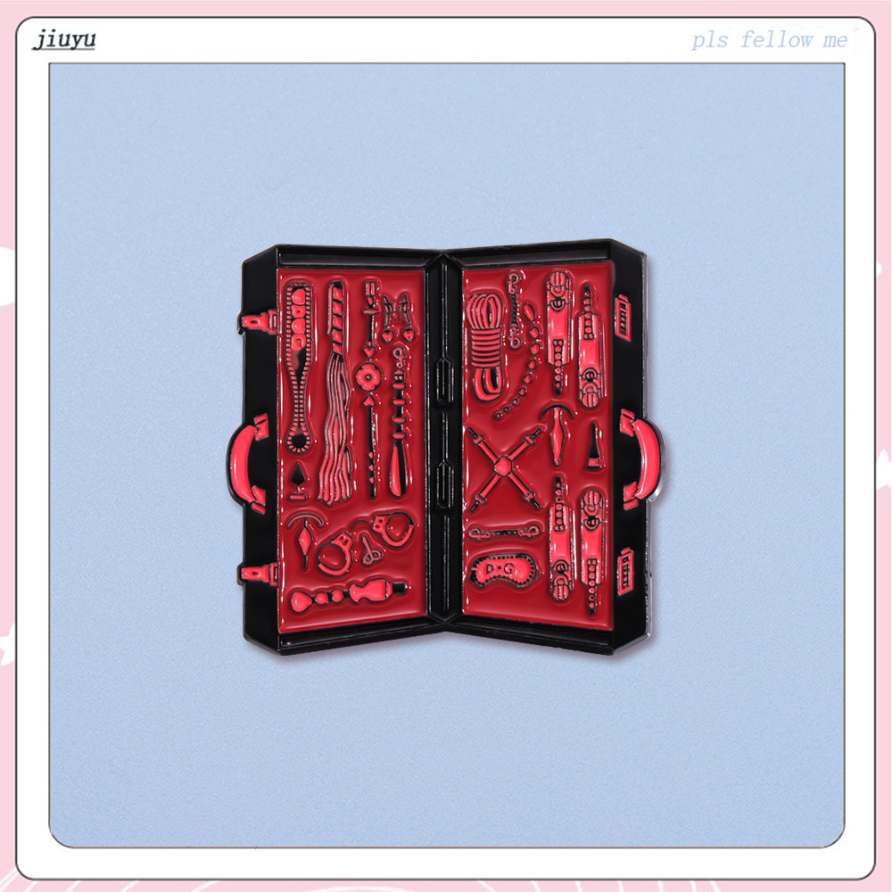 紅色工具箱琺瑯胸針創意設備徽章別針卡通首飾禮品配件送給朋友
