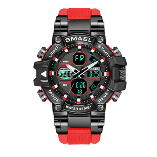 男士手錶石英腕錶現貨禮物時尚休閒新款雙機芯冷光顯示跑秒計時鬧鐘戶外運動手錶