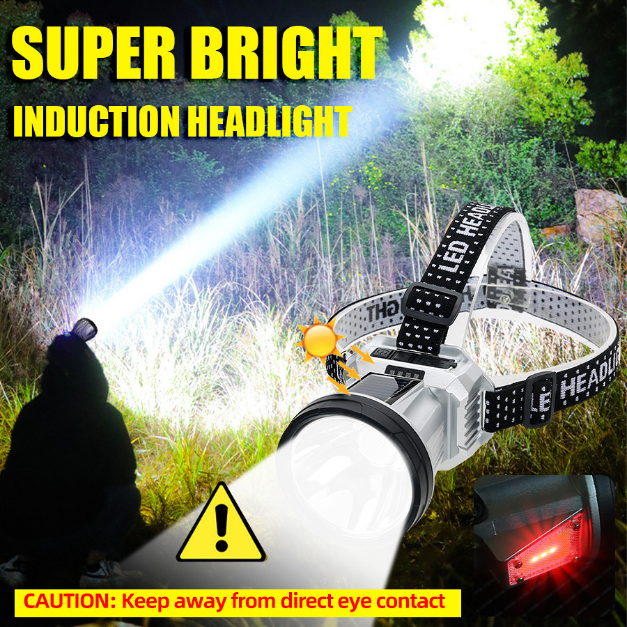 1 件高亮度 LED 頭燈,防水 USB 充電頭燈,適用於夜間釣魚露營