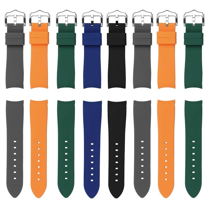 SEIKO 矽膠錶帶橡膠錶帶弧形彎曲末端適用於精工男士手錶潛水潛水員錶帶替換手鍊 18 毫米 19 毫米 20 毫米 2