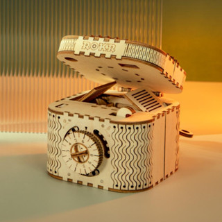 【668.TW】Robotime 若態 木製寶盒 首飾收納盒 密碼盒 收納盒 藏寶盒 立體拼圖組裝模型 diy手工拼裝模
