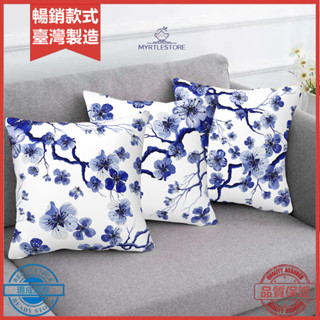 中式古典手繪梅花裝飾靠枕套 辦公室沙發靠墊絨布抱枕套