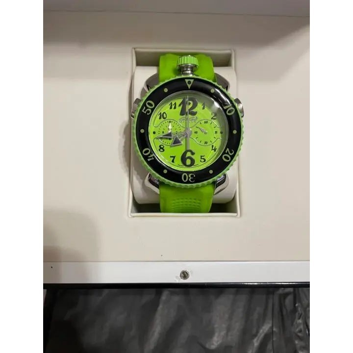 近全新 GaGa Milano 手錶 Chrono 45mm 錶盤 綠 日本直送 二手
