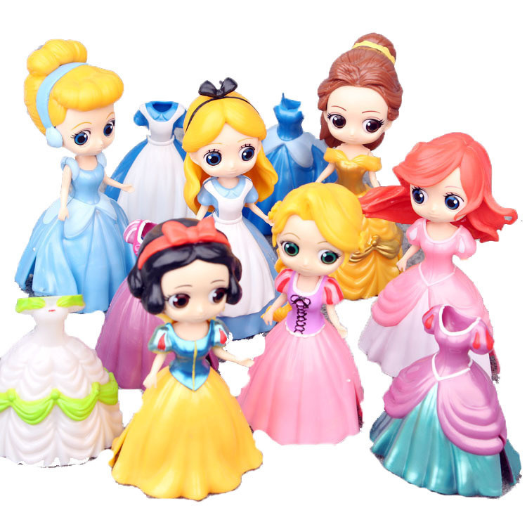 長髮蛋糕公主手辦Q版  玩具 款擺件貝兒裝飾換衣愛麗絲公仔6熱銷