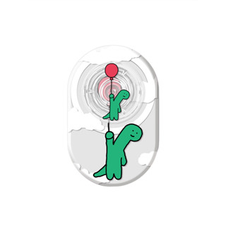 Magsafe強磁啪嗒磁吸手機支架卡通可愛泡氣囊摺疊伸縮 鄙視小恐龍