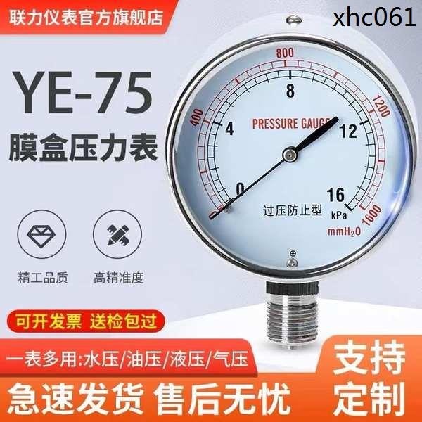 YE75膜盒壓力錶60過壓防止型100千帕表天然氣40KPA膜合微壓表液壓