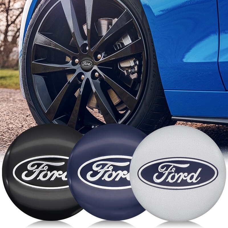 4 件 56 毫米汽車徽章標誌中心輪轂貼紙蓋適用於福特