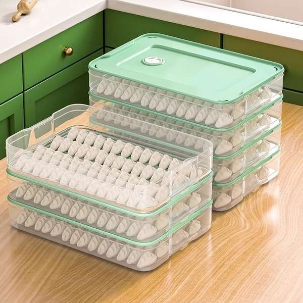 冰箱收納盒 水餃盒 餃子收納盒冰箱專用食品級家用保鮮盒塑膠速凍水餃餛飩冷凍盒廚房