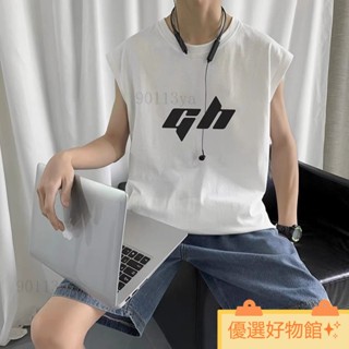免運下殺⚡️【1659人收藏】背心男士夏季新款字母坎肩短袖T恤潮流休閒籃球運動寬鬆無袖上衣90113ya